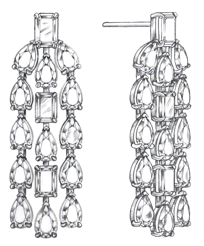 Earring concept drawing