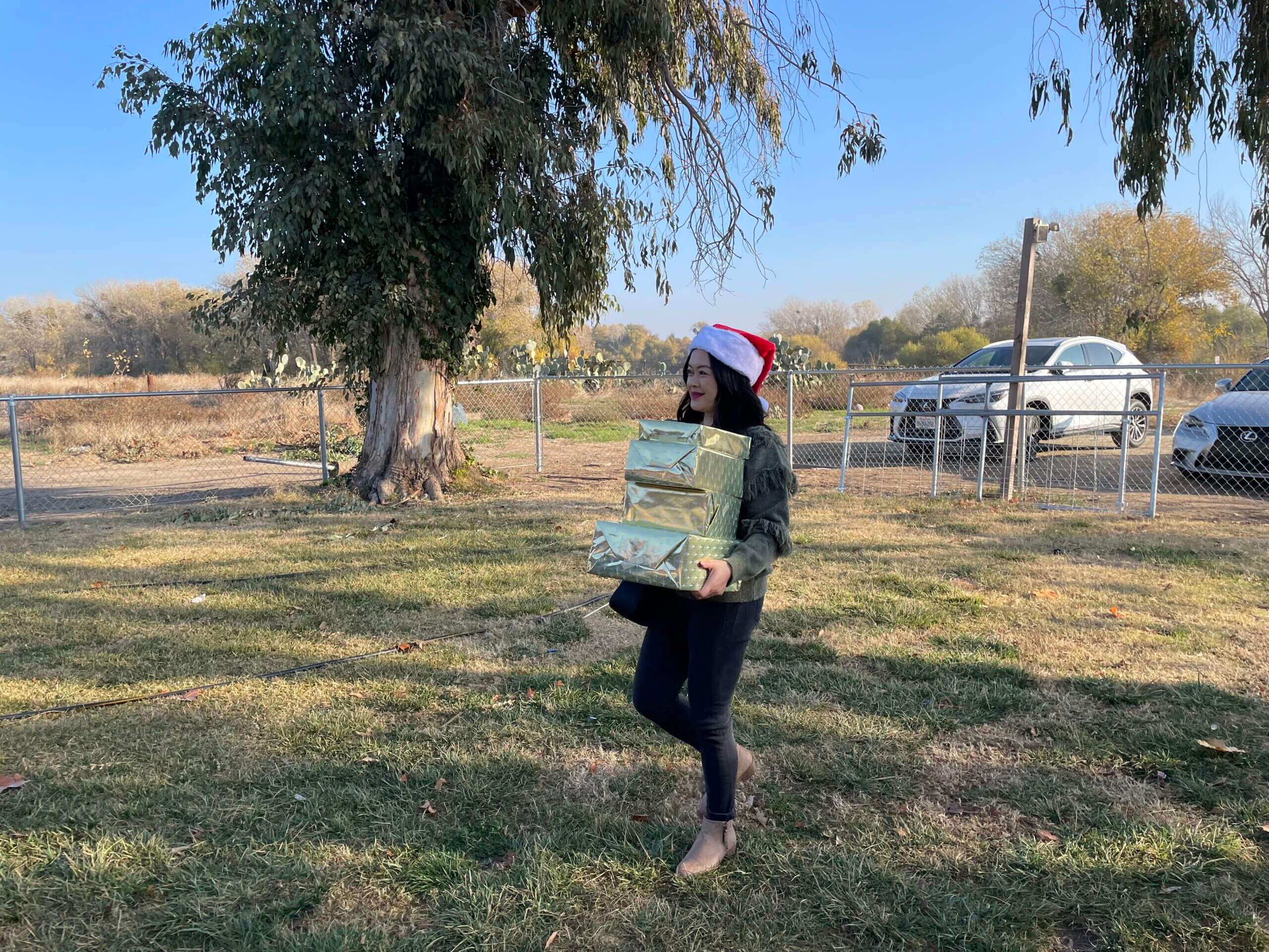 Girl Carrying Present