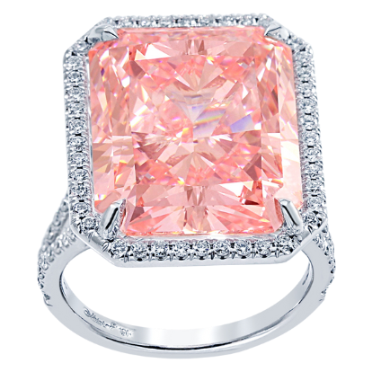 Custom Bellataire pink diamond ring